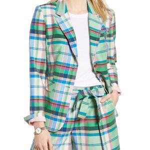1901 Plaid Poplin Blazer NWOT NORDSTROM